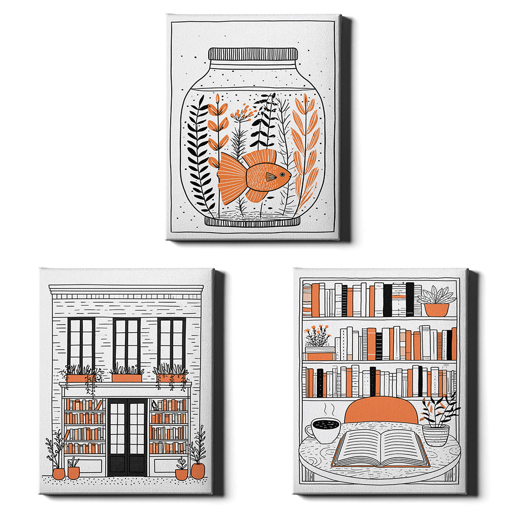 Ink & Orange | Set of 3 Illustration Prints