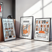 Ink & Orange | Set of 3 Illustration Prints