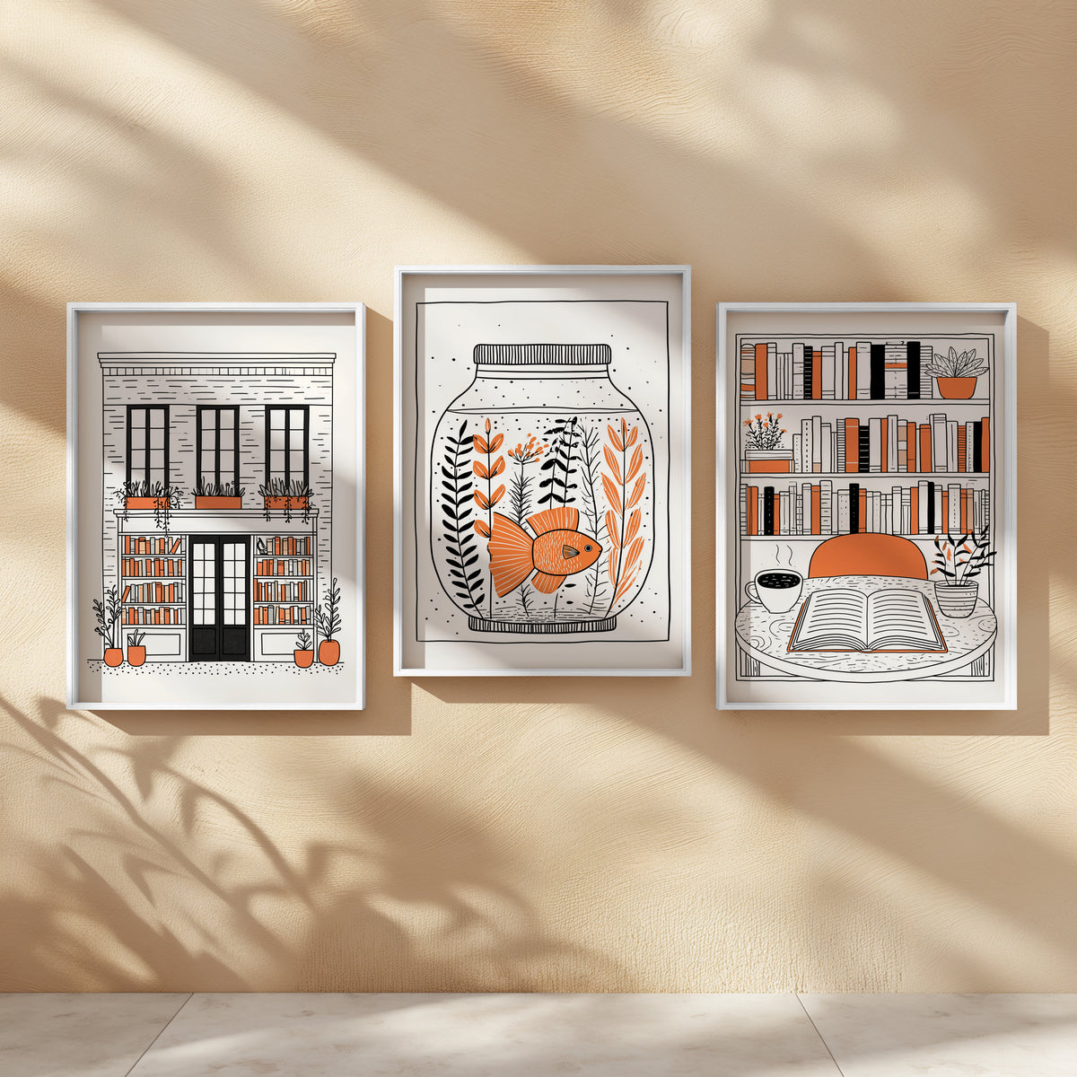 Ink & Orange | Set of 3 Illustration Prints