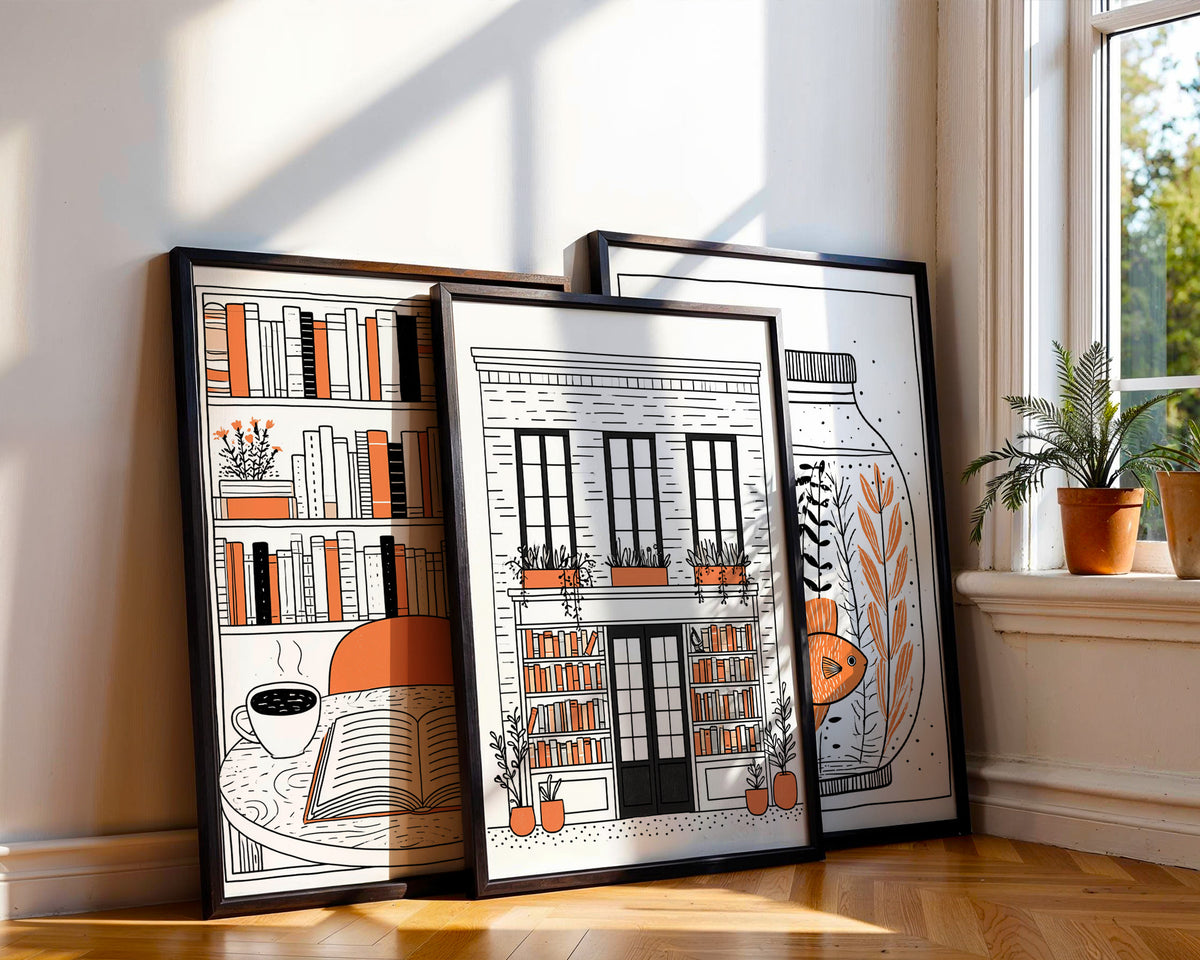 Ink & Orange | Set of 3 Illustration Prints