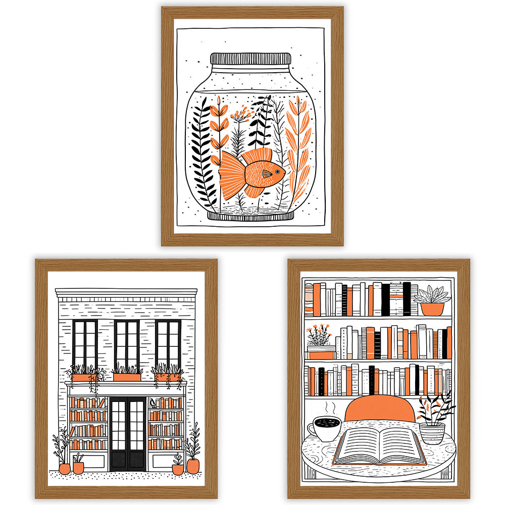 Ink & Orange | Set of 3 Illustration Prints