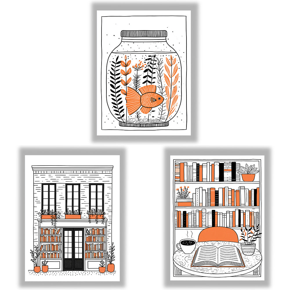 Ink & Orange | Set of 3 Illustration Prints