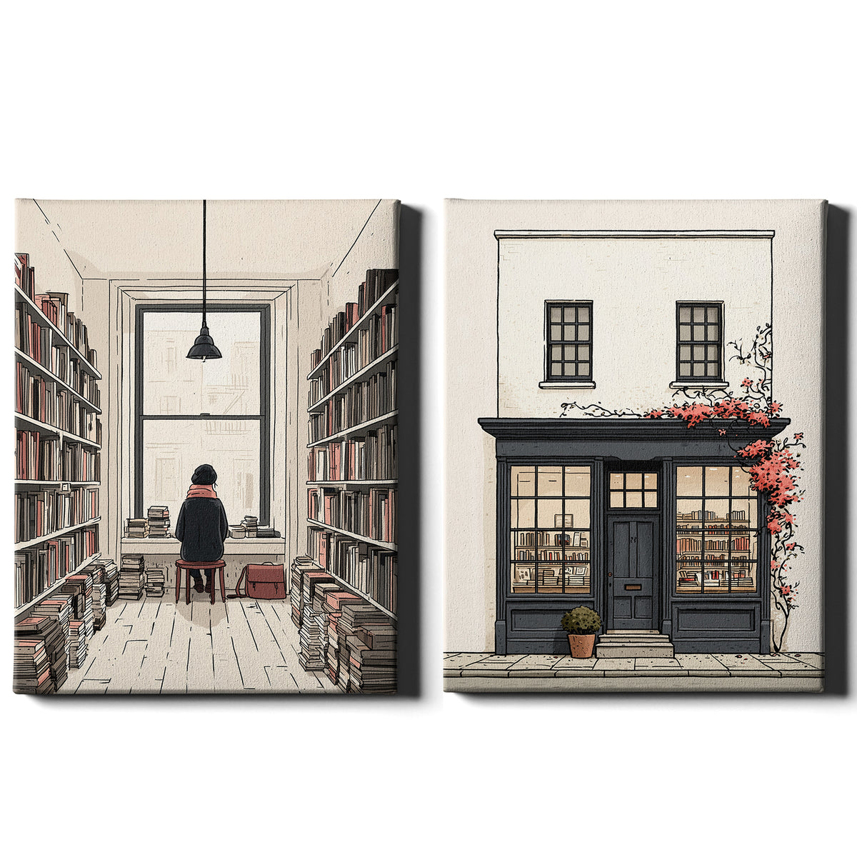 Between the Shelves | Set of 2 Bookshop Prints