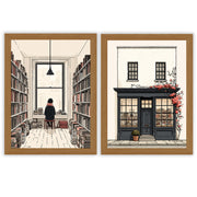 Between the Shelves | Set of 2 Bookshop Prints
