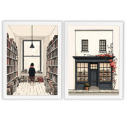Between the Shelves | Set of 2 Bookshop Prints