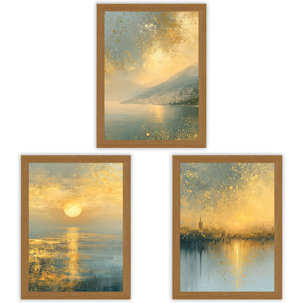 Gilded Landscapes | Set of 3 Scenic Prints