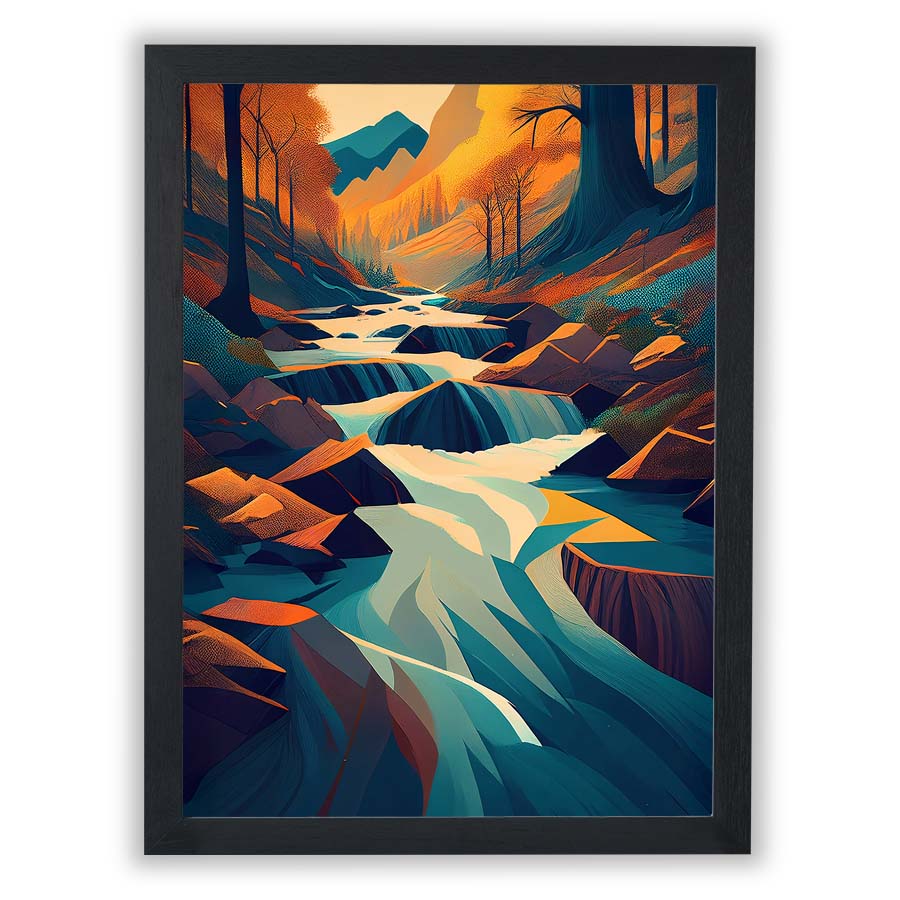 Mountain Landscape – Golden River - Small - Unframed