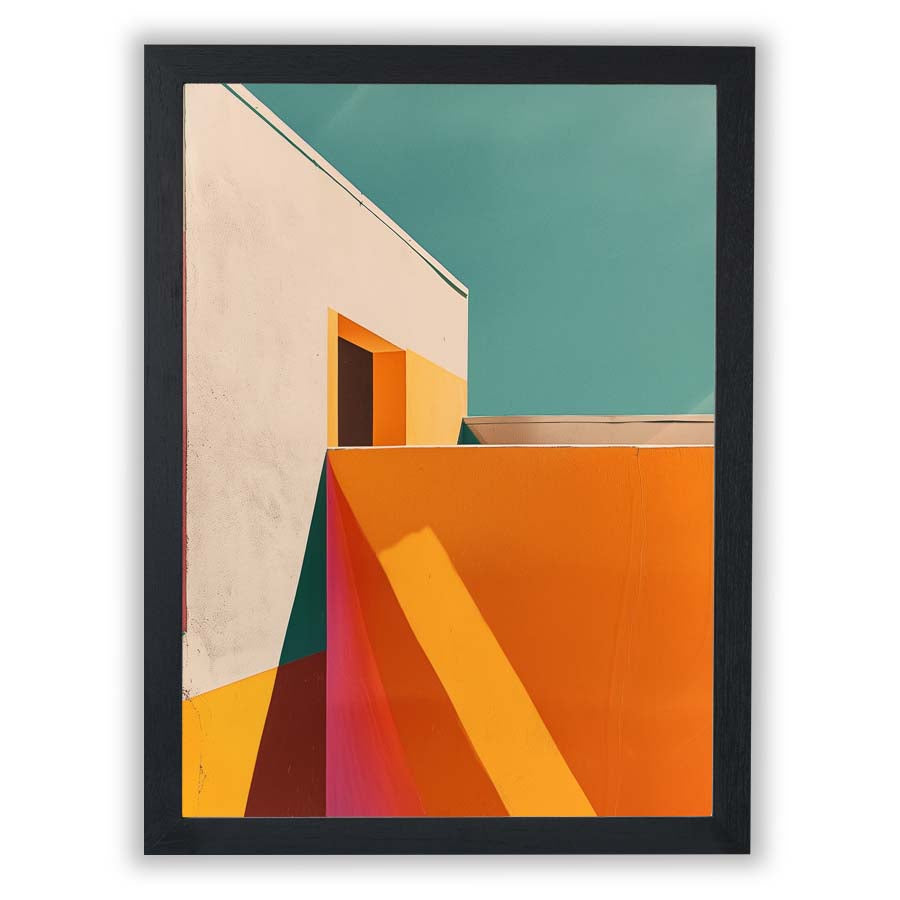 Sunset Geometry – Terracotta Facade - Small - Unframed