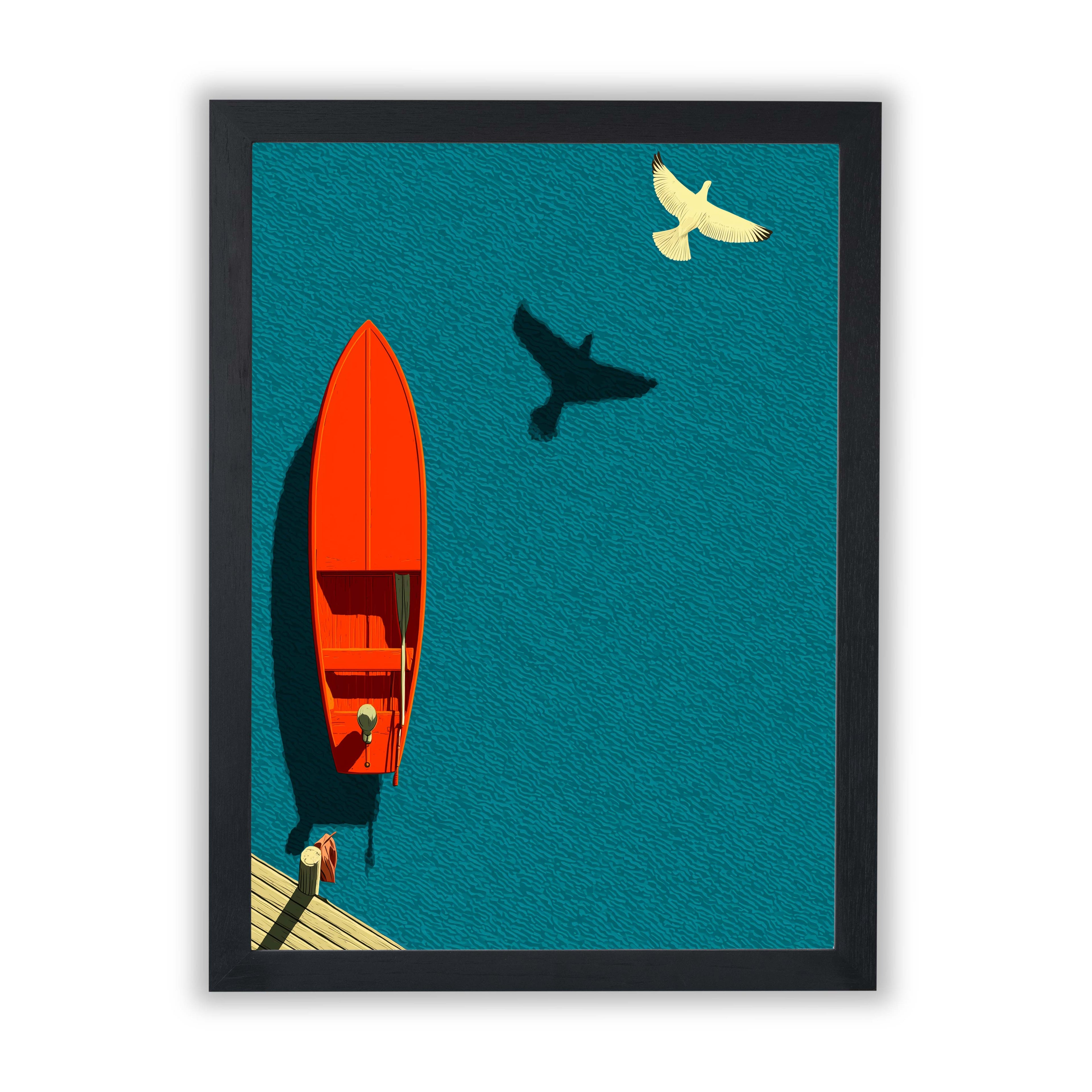 High Tide View – The Red Boat - Small - Unframed