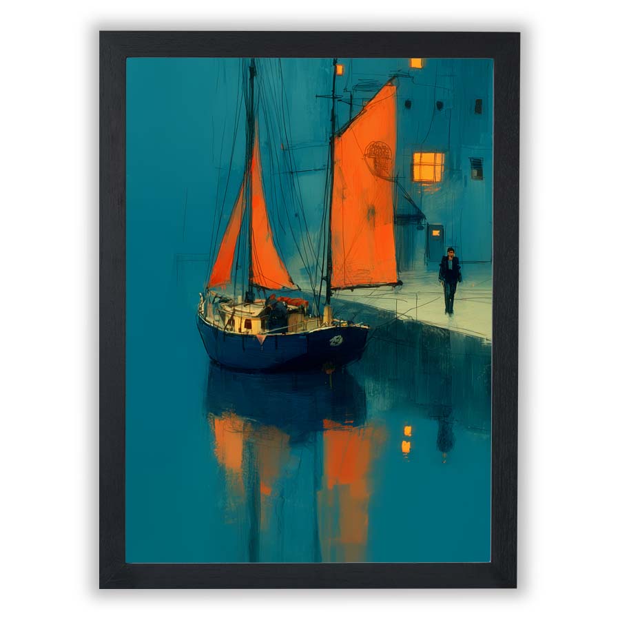 Harbour Nocturnes – Lantern Dock - Small - Unframed