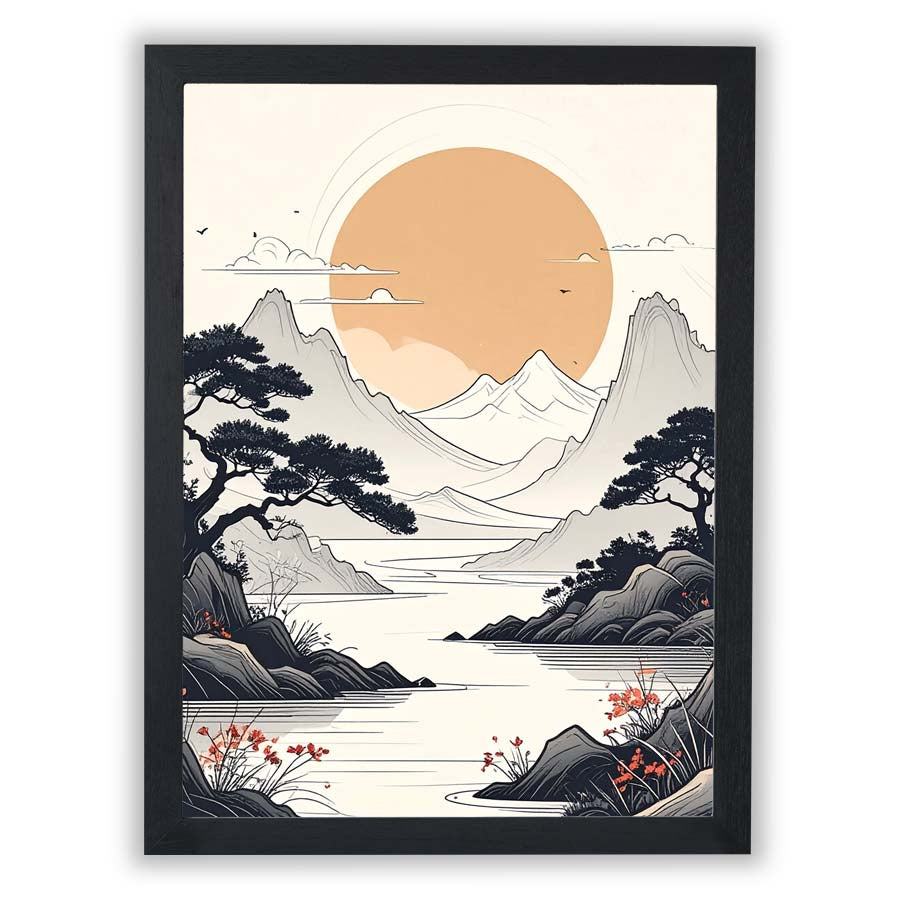 Japanese Ink – Rising Sun - Small - Unframed