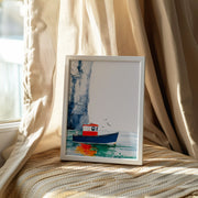 Painted Shores Set of 3 Prints featuring Cliffside Houses as part of the coastal watercolour collection