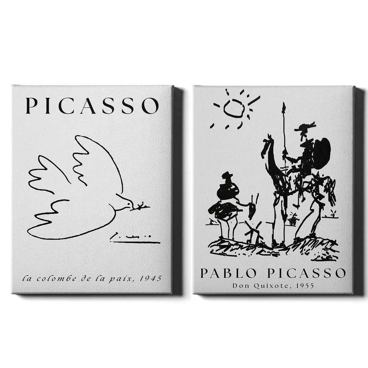 Picasso 1 | Set of 2 Black & White Art Prints