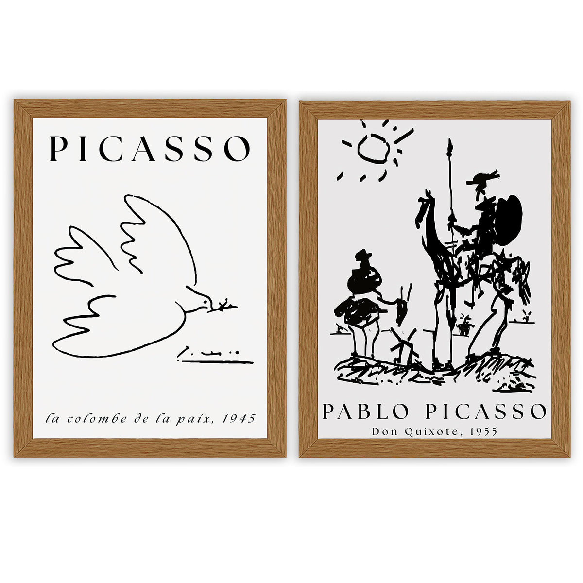 Picasso 1 | Set of 2 Black & White Art Prints