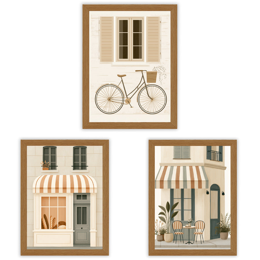 Quiet Streets | Set of 3 Parisian Wall Art Prints