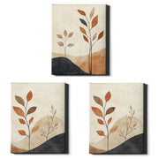 Terracotta Stems | Set of 3 Abstract Botanical Wall Art Prints