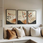 Terracotta Stems | Set of 3 Abstract Botanical Wall Art Prints