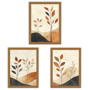 Terracotta Stems | Set of 3 Abstract Botanical Wall Art Prints