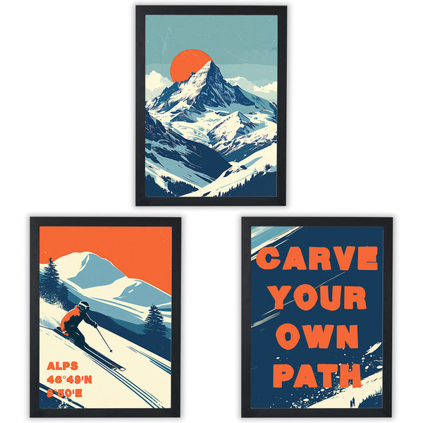 Alpine Horizons | Set of 3 Alpine Ski Prints