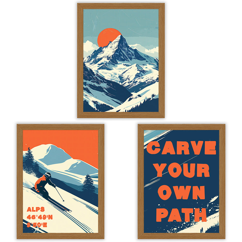 Alpine Horizons | Set of 3 Alpine Ski Prints