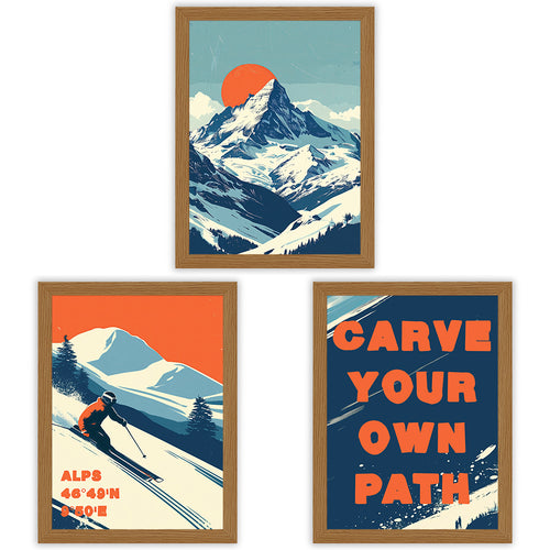 Alpine Horizons | Set of 3 Alpine Ski Prints