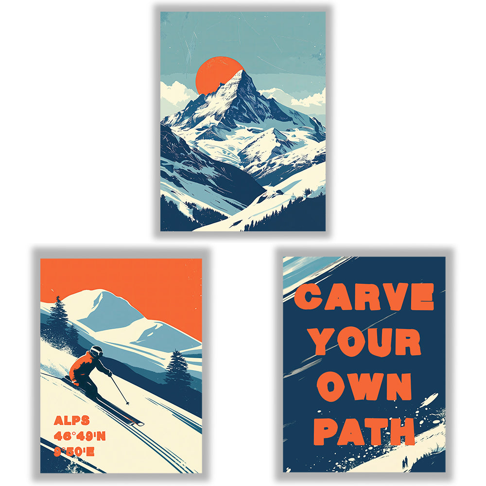 Alpine Horizons | Set of 3 Alpine Ski Prints