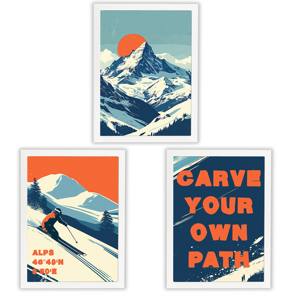 Alpine Horizons | Set of 3 Alpine Ski Prints