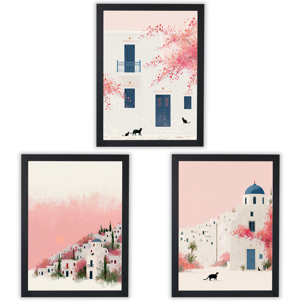 Santorini Summers | Set of 3 Santorini Wall Art Prints