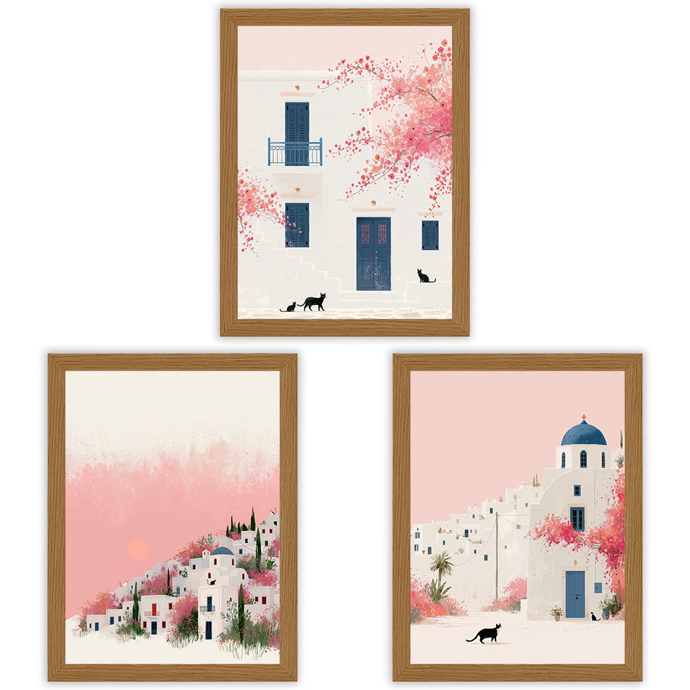 Santorini Summers | Set of 3 Santorini Wall Art Prints