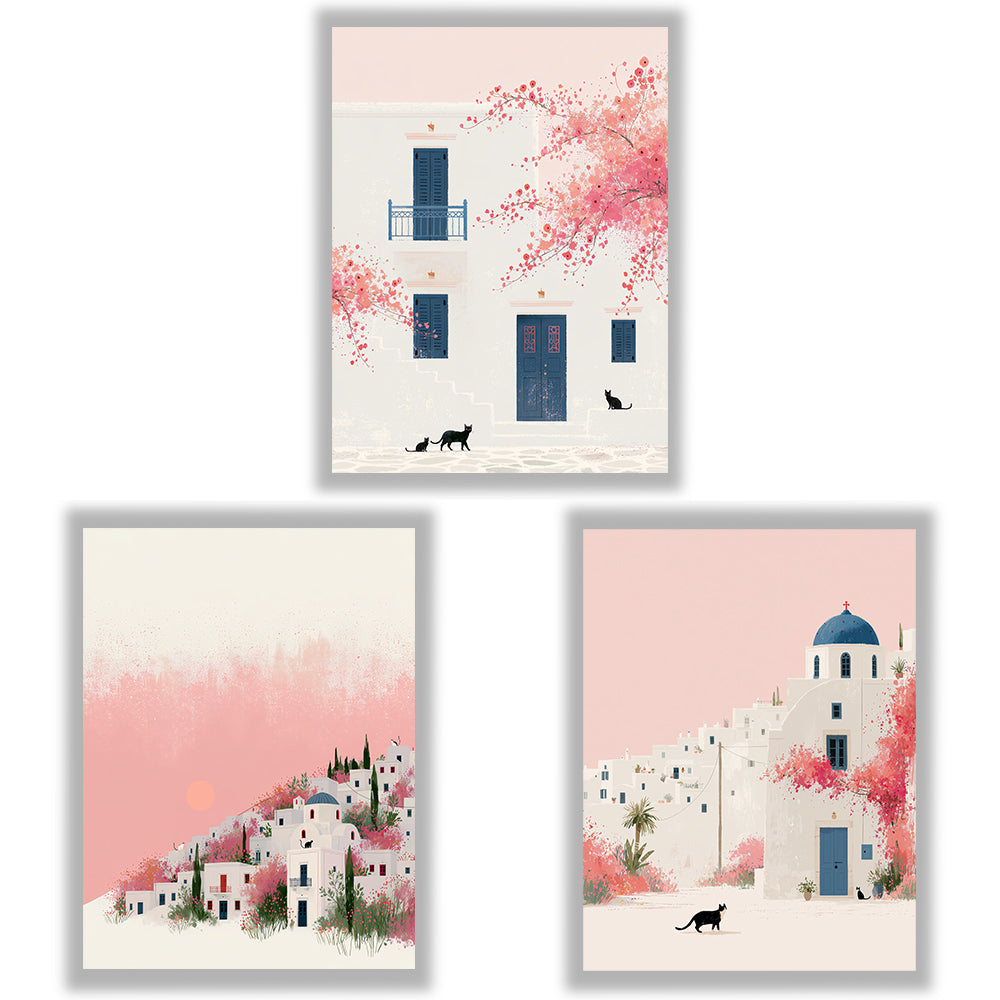 Santorini Summers | Set of 3 Santorini Wall Art Prints