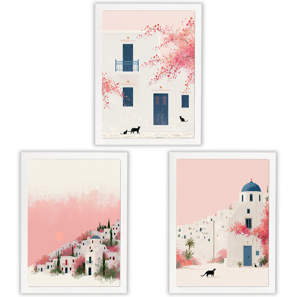 Santorini Summers | Set of 3 Santorini Wall Art Prints