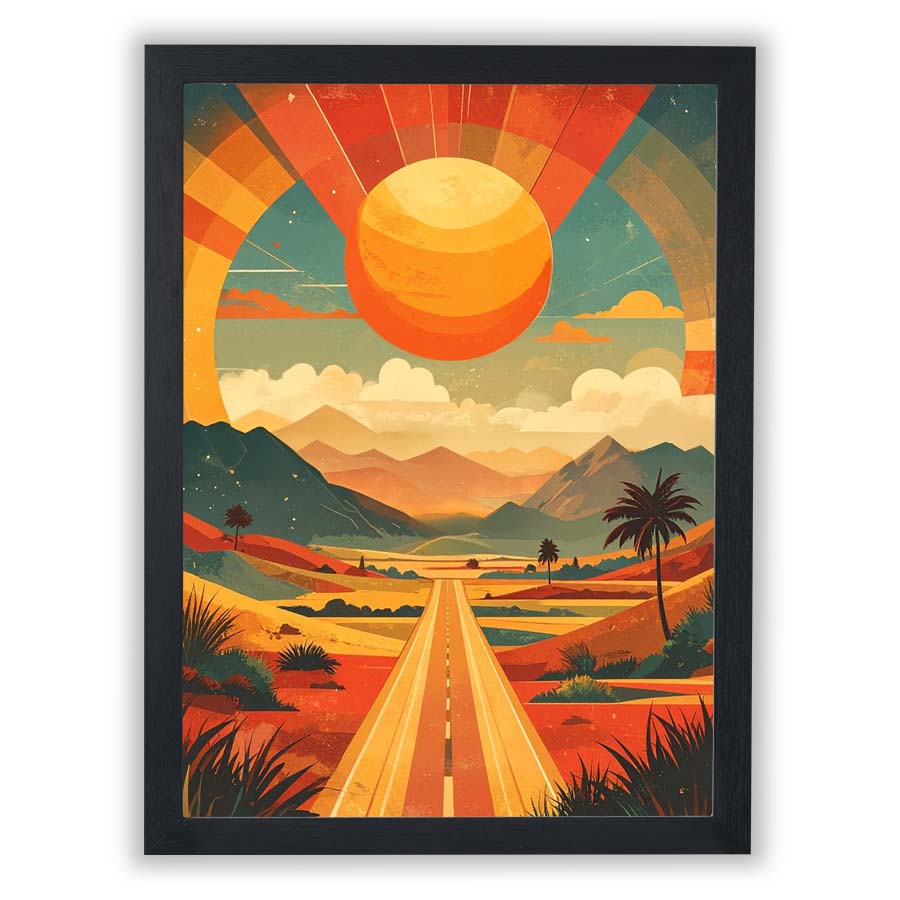 Retro Horizons – Sunbound Highway - Small - Unframed