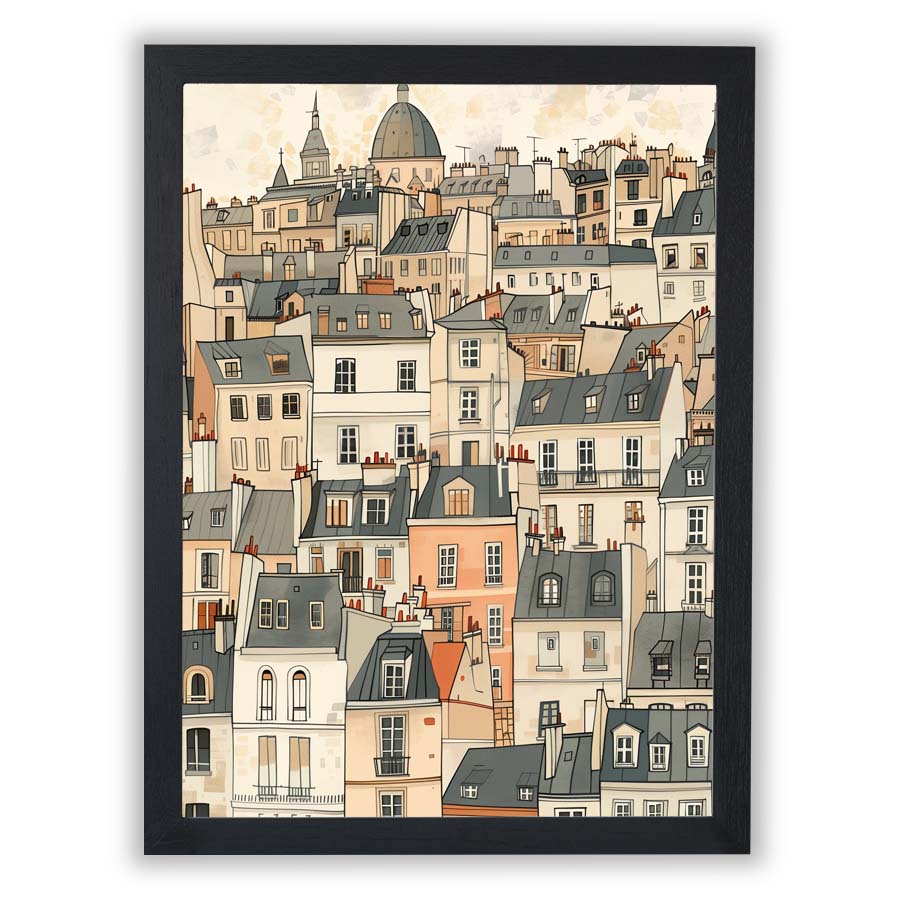 Urban Pattern – Paris Rooftops - Small - Unframed