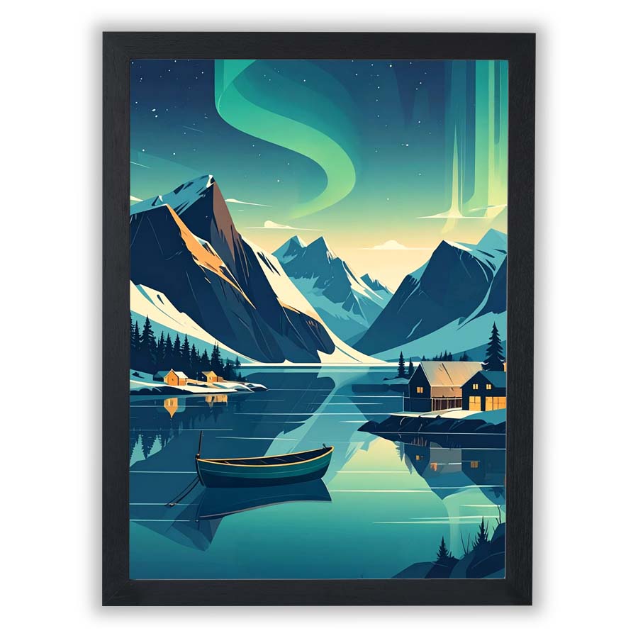 Vintage Travel Posters - Fjords Aurora - Small - Unframed