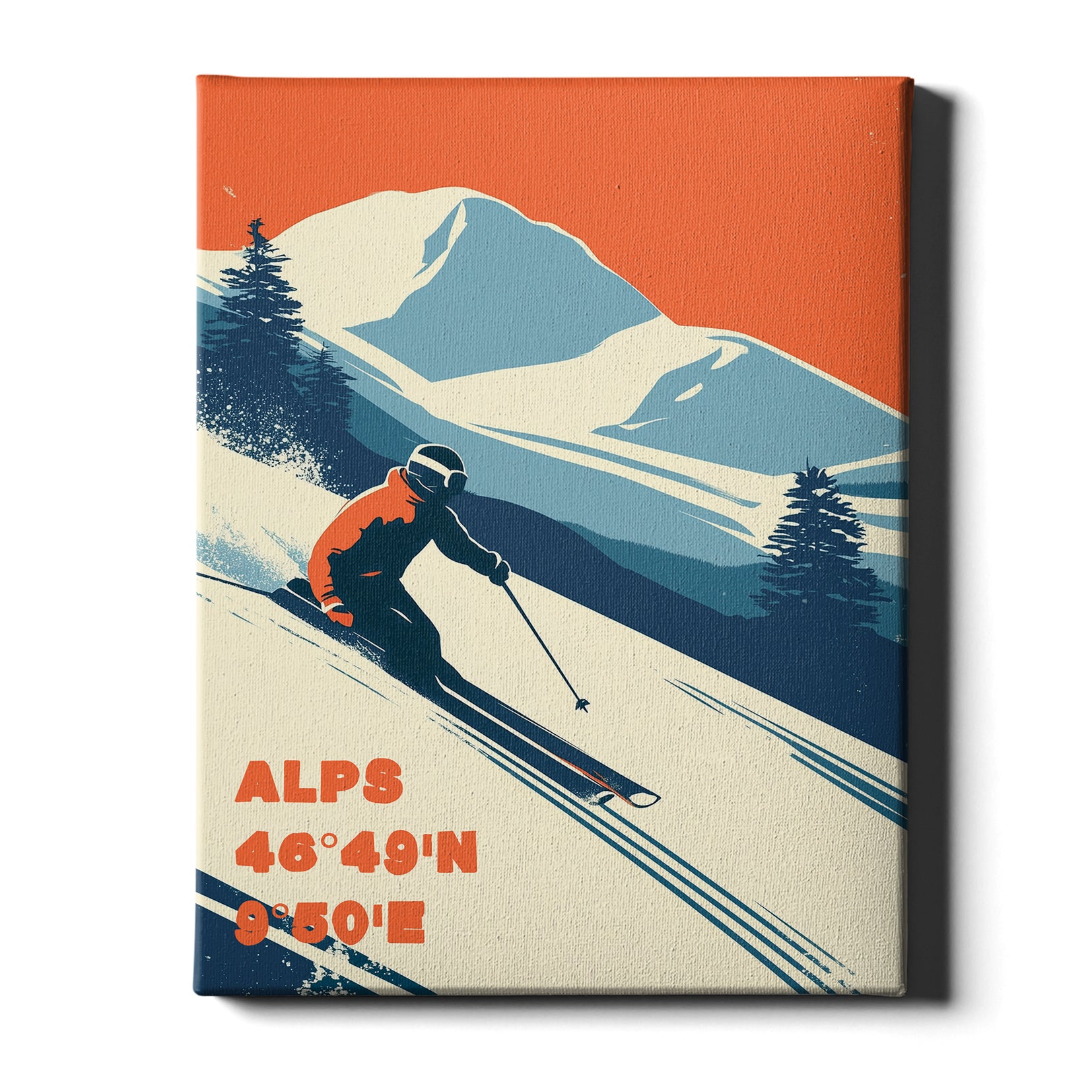 Alpine Horizons – Powder Run | Vintage Alps Ski Wall Art Print