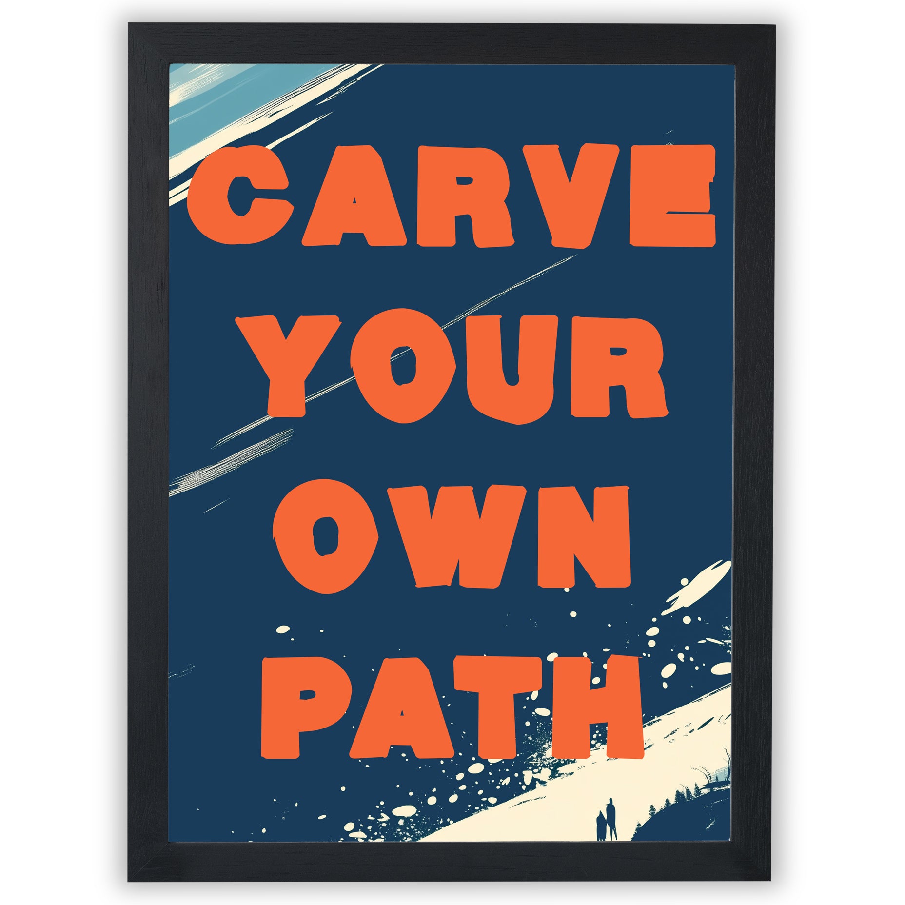 Alpine Horizons – Carve Your Own Path | Ski Quote Wall Art Print