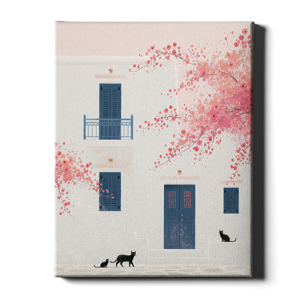 Santorini Summers – Morning Visitors | Santorini Wall Art Print