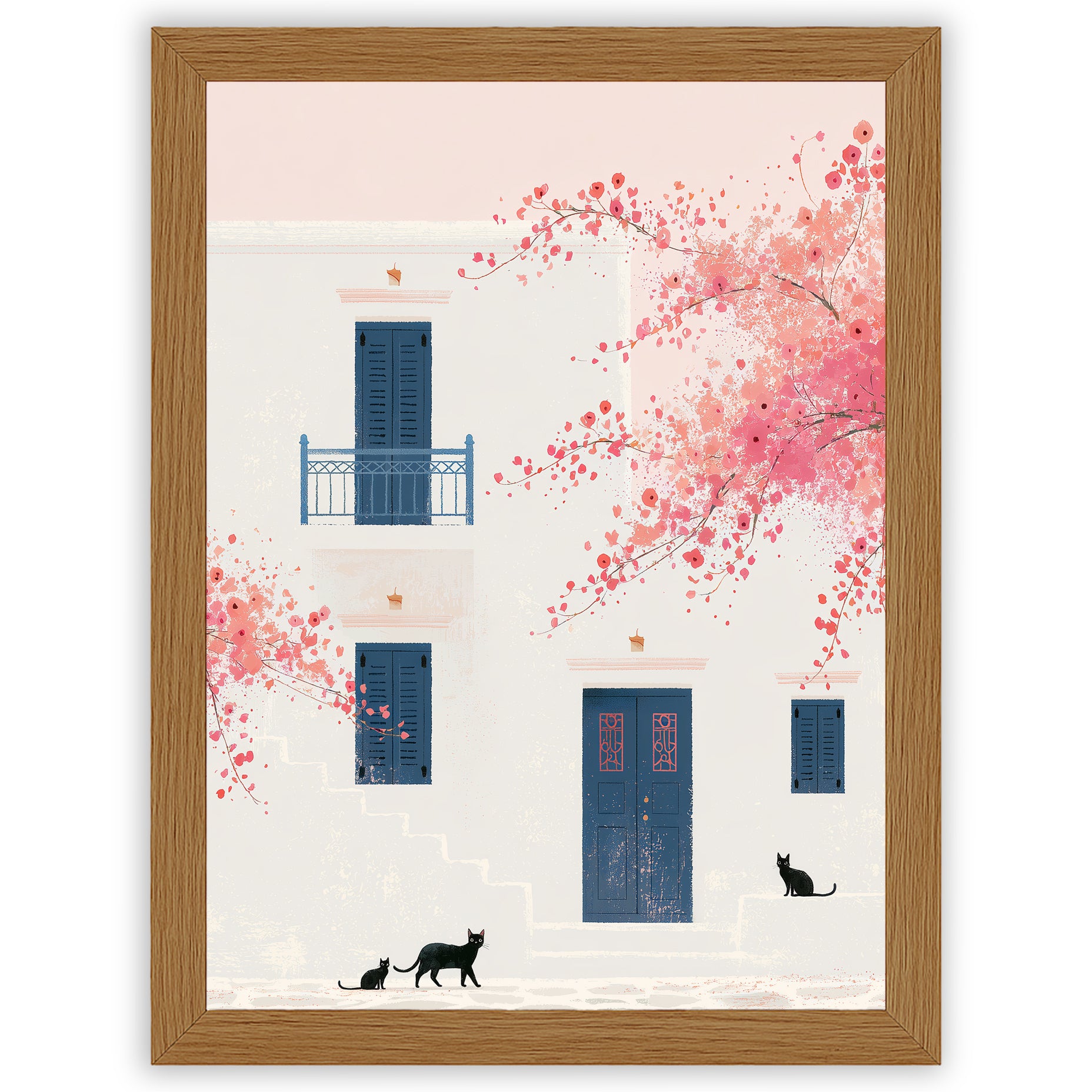 Santorini Summers – Morning Visitors | Santorini Wall Art Print