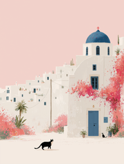Santorini Summers – Blue Dome | Santorini Wall Art Print