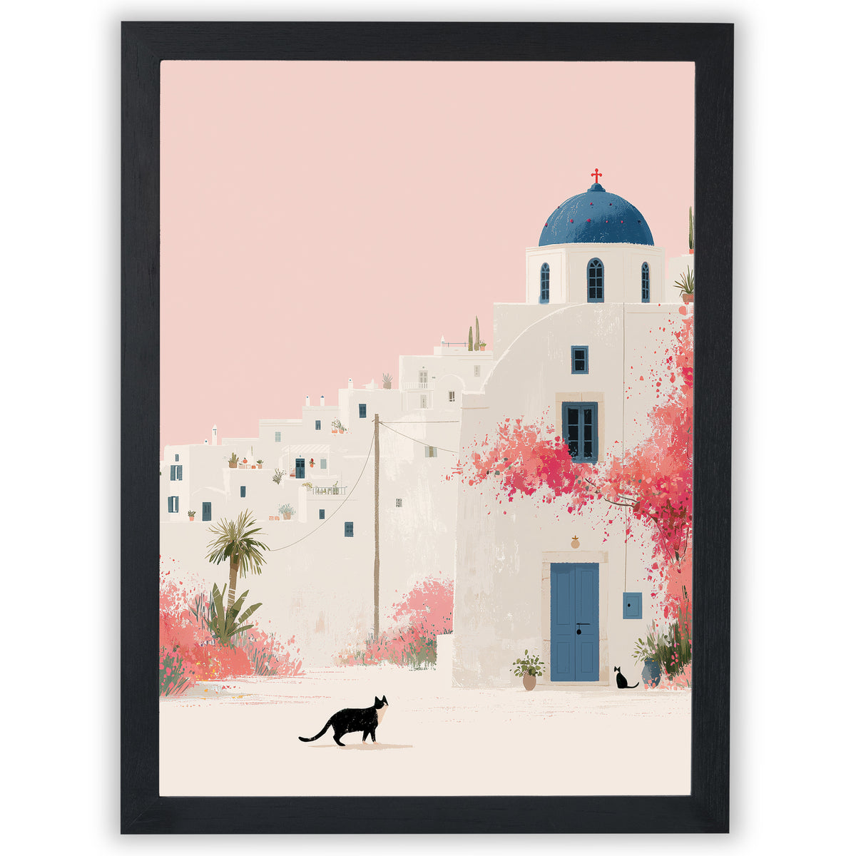 Santorini Summers – Blue Dome | Santorini Wall Art Print