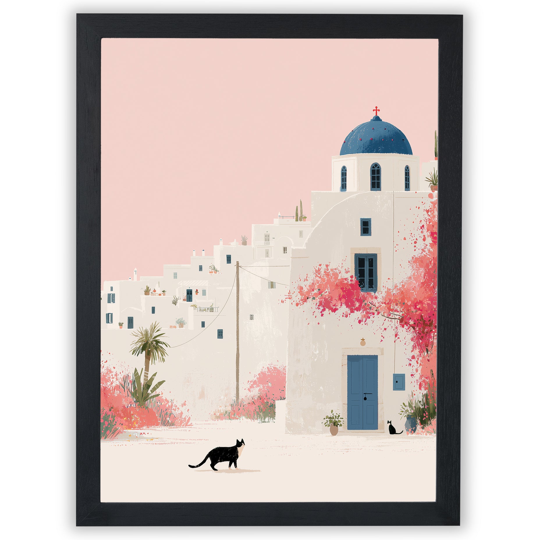 Santorini Summers – Blue Dome | Santorini Wall Art Print