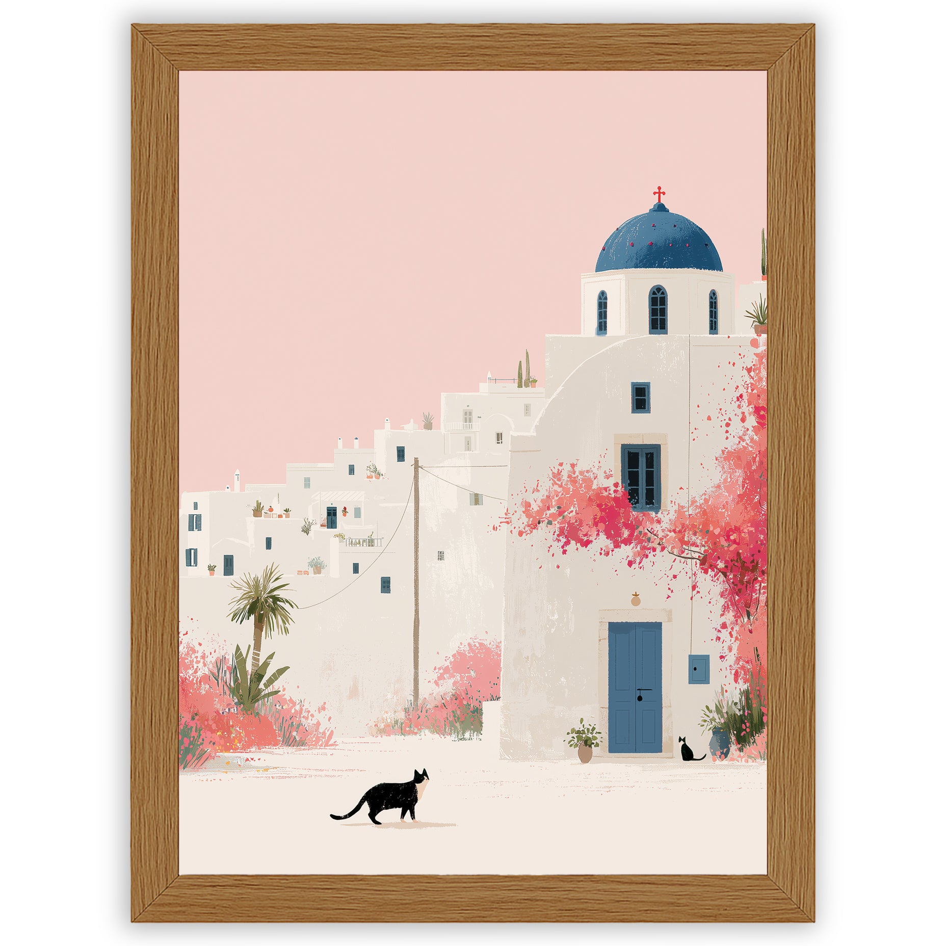 Santorini Summers – Blue Dome | Santorini Wall Art Print