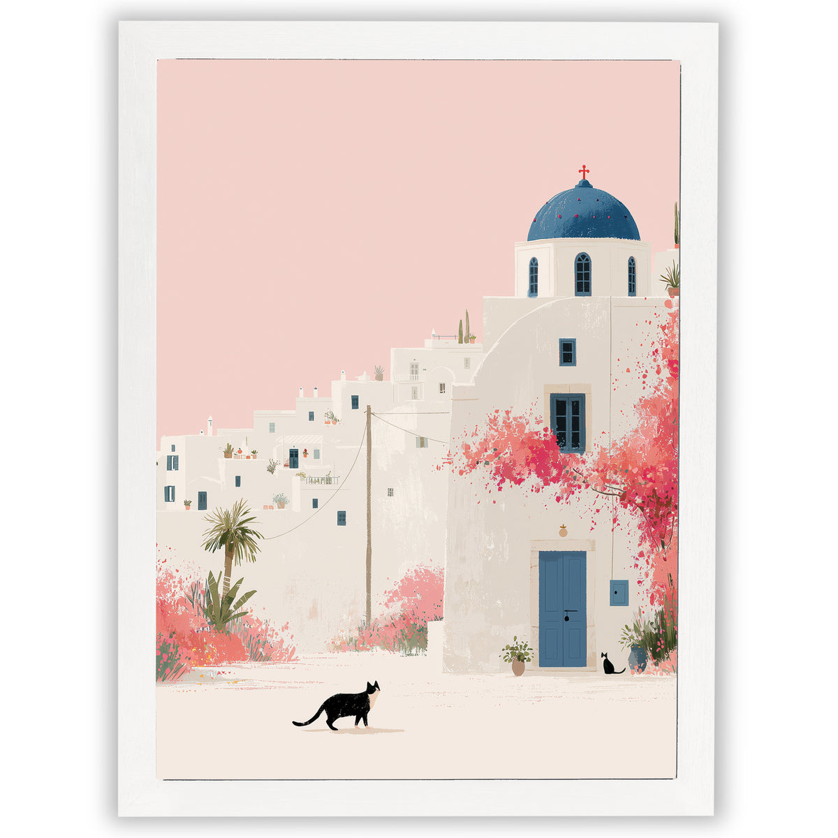 Santorini Summers – Blue Dome | Santorini Wall Art Print