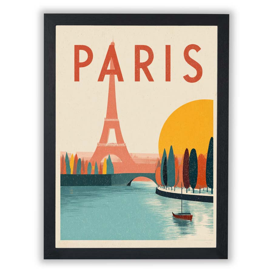 Retro Travel Posters – Paris - Small - Unframed