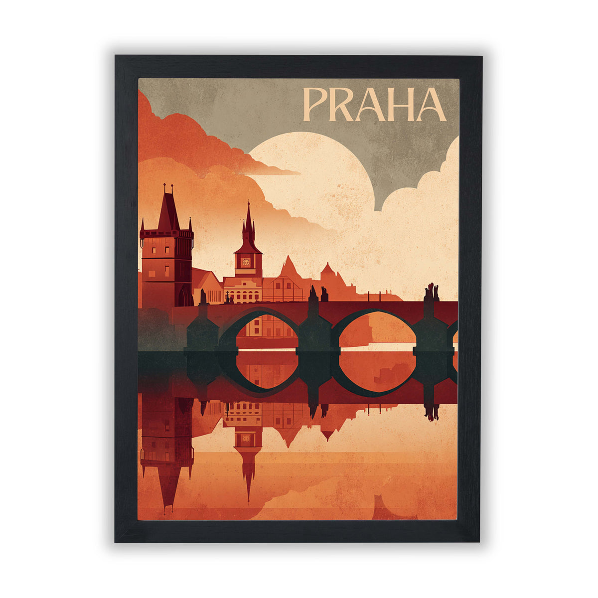 Retro Travel Posters – Prague - Small - Unframed